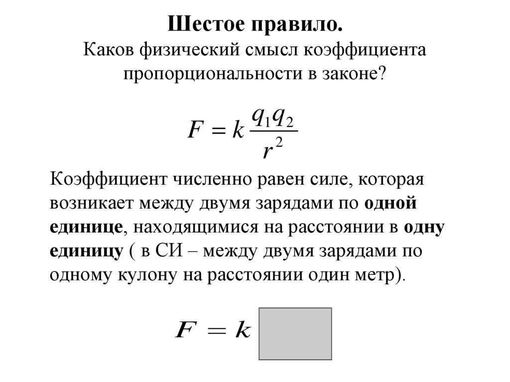 Коэффициент пропорциональности кулона