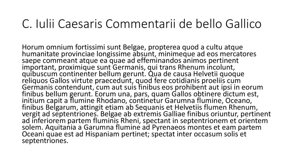 C. Iulii Caesaris Commentarii de bello Gallico