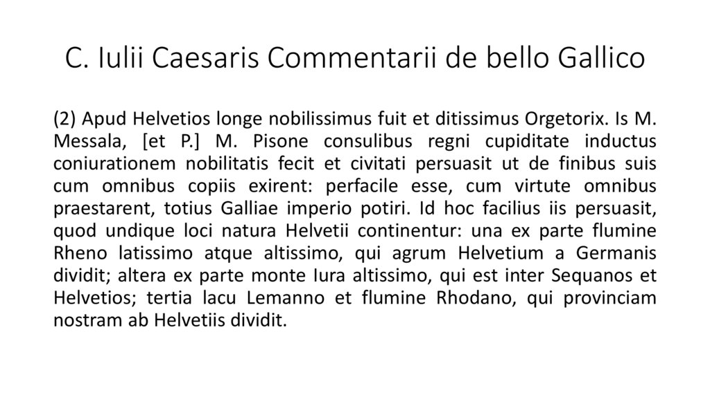 C. Iulii Caesaris Commentarii de bello Gallico