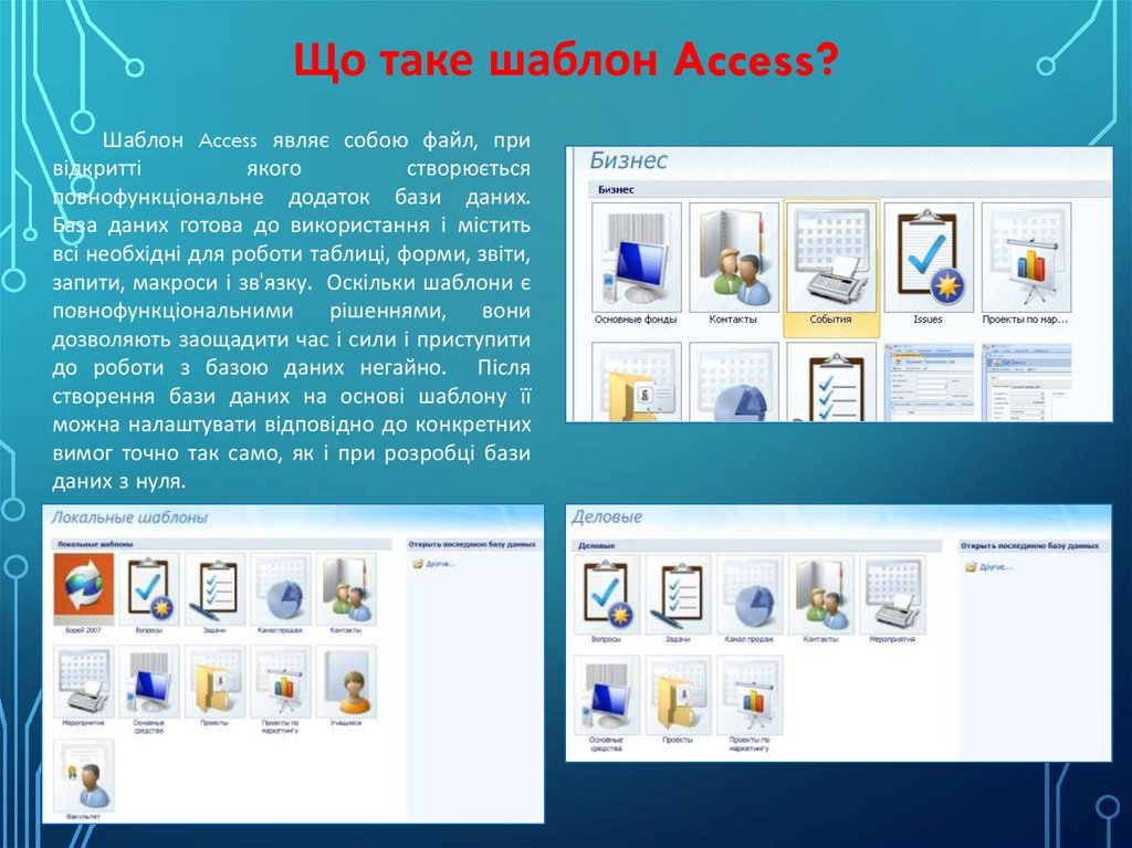 Що таке шаблон Access?