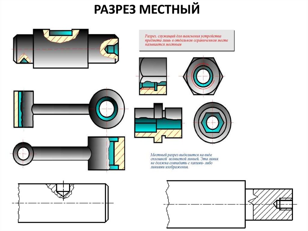 Допустимо ли совпадение линии ограничивающий местный разрез с другими линиями чертежа ответ