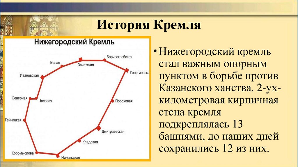 Нижегородский кремль маршрут. Нижегородский Кремль Нижний Новгород рассказ. Нижегородский Кремль башни Нижегородского Кремля. Протяженность Нижегородского Кремля. 13 Башен Нижегородского Кремля.