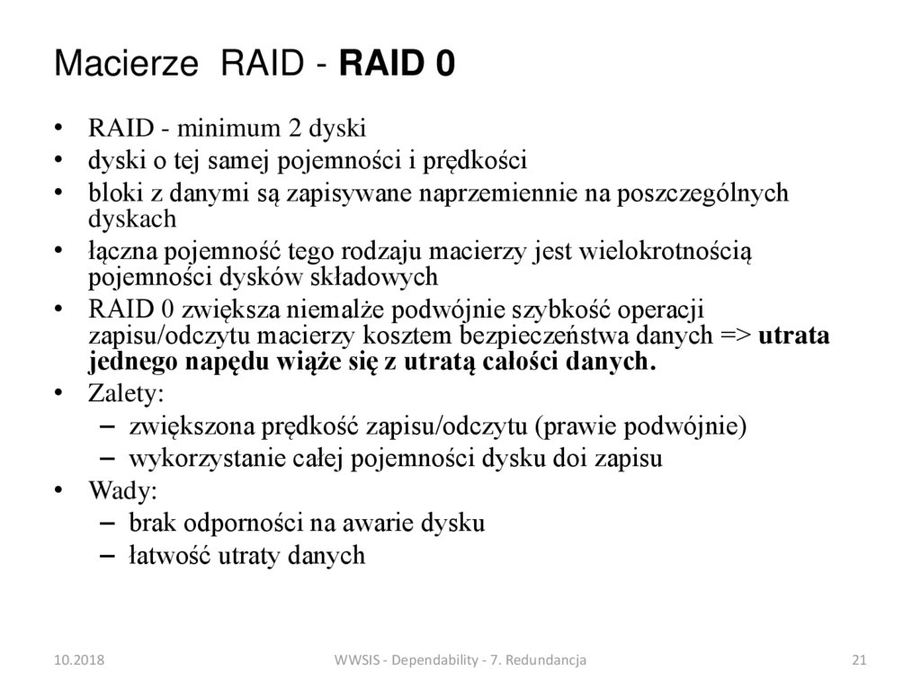 Macierze RAID - RAID 0