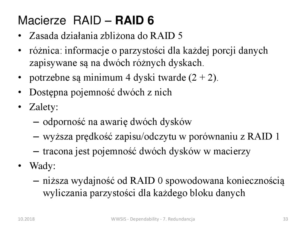 Macierze RAID – RAID 6
