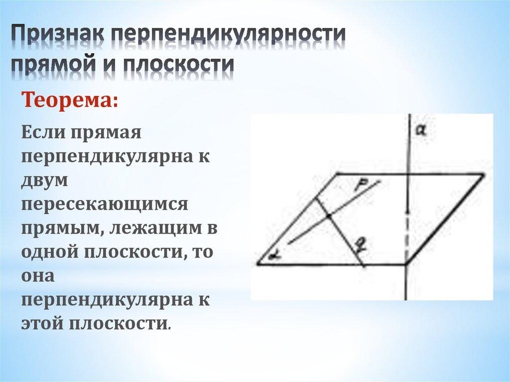 Перпендикулярные прямые доказательство