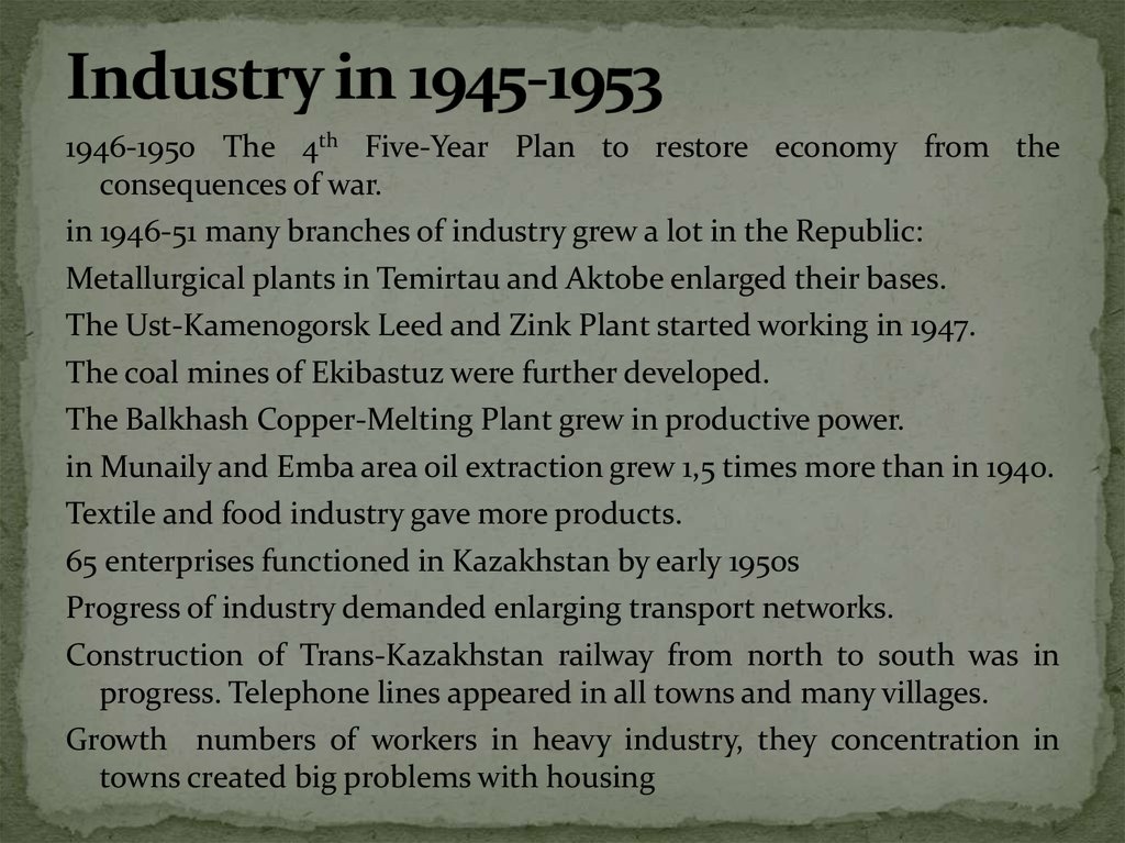 Industry in 1945-1953