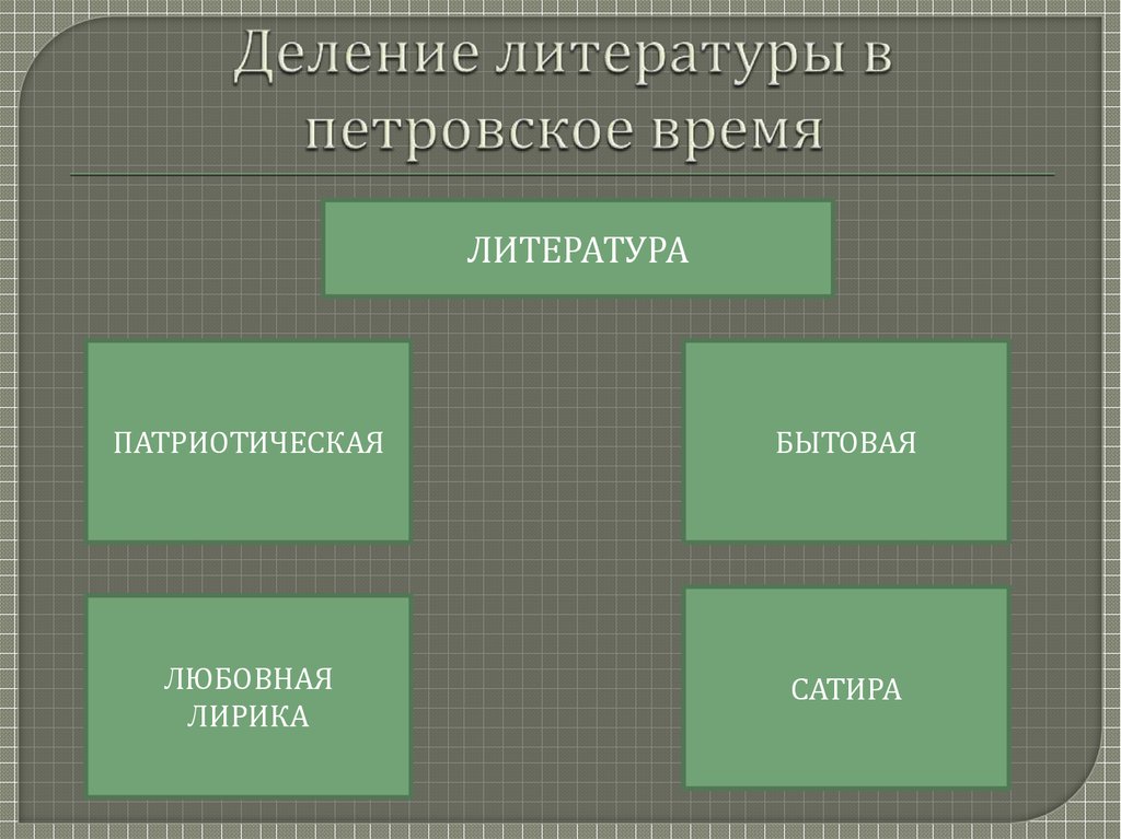 Деление литературы в петровское время