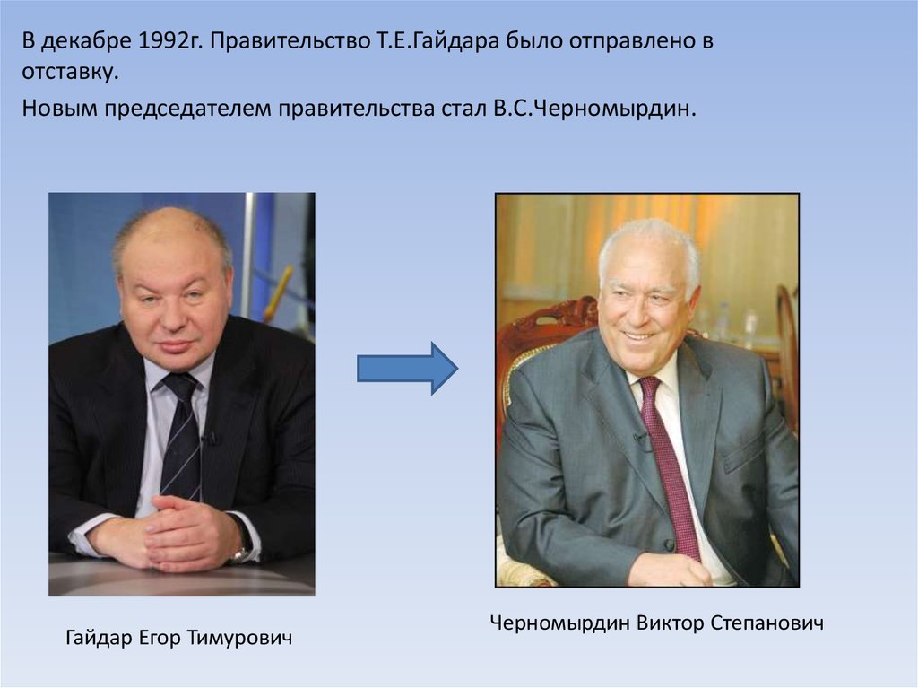 Вступила в 2000 году. Отставка правительства е.т. Гайдара.