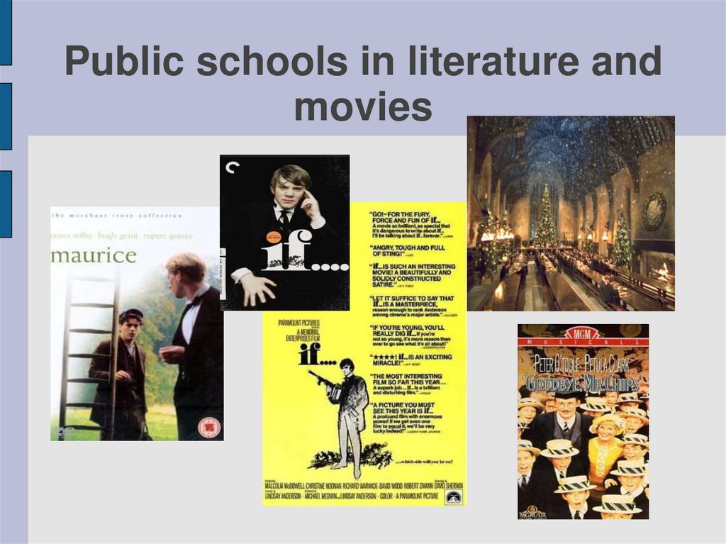 Public schools in literature and movies