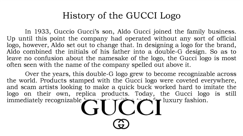 History of the GUCCI Logo