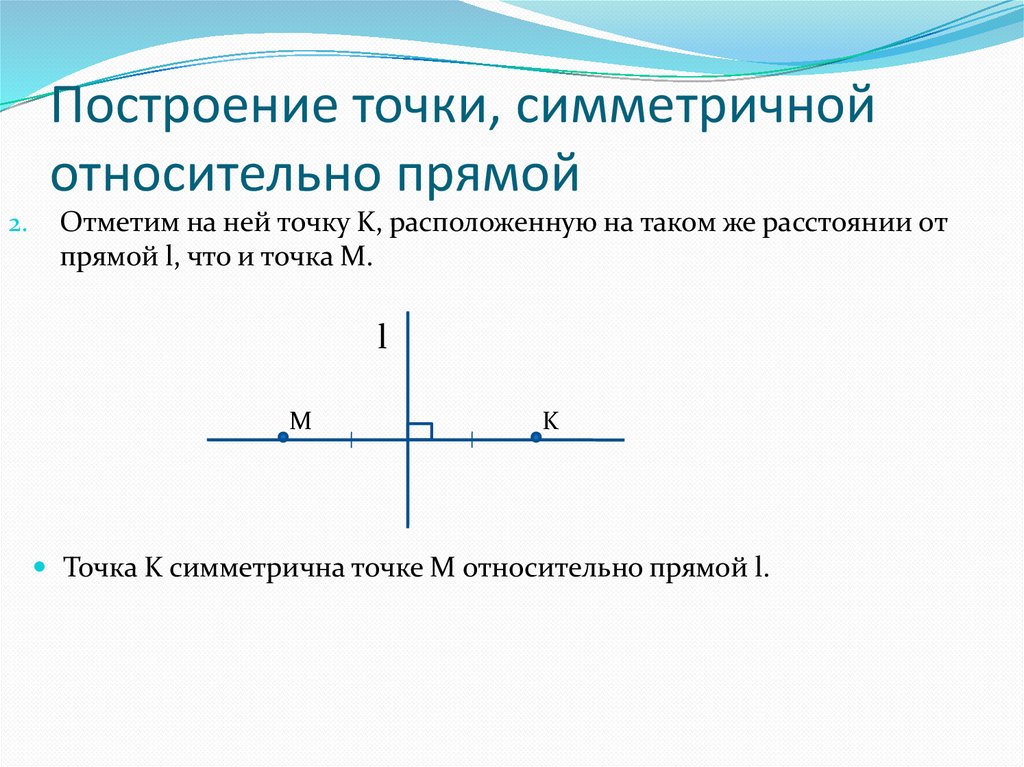 Постройте прямую симметричную прямой