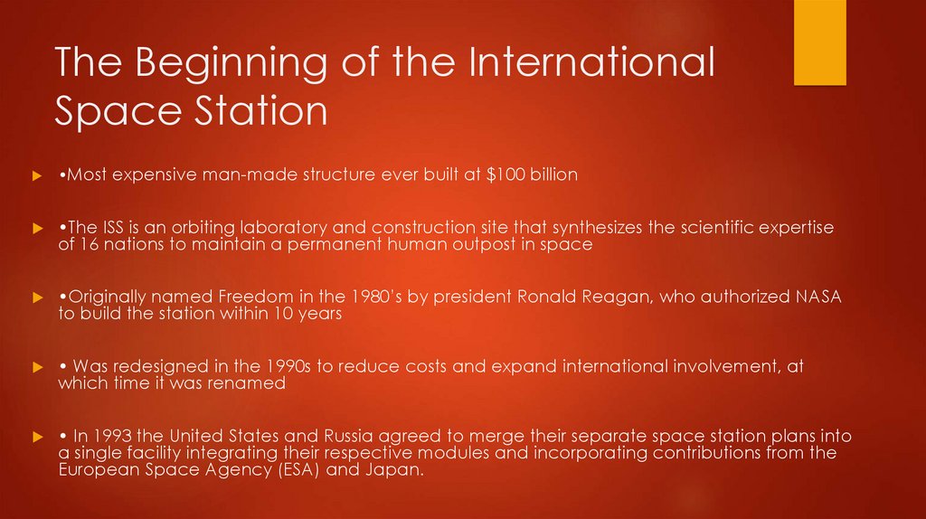 The Beginning of the International Space Station