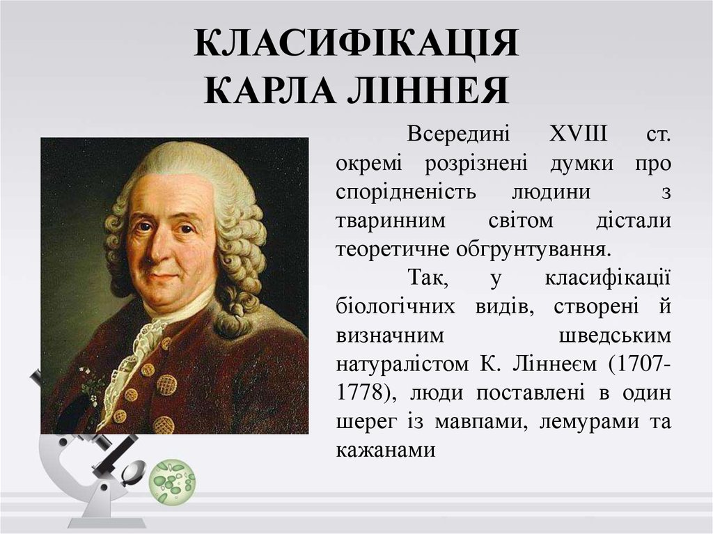 КЛАСИФІКАЦІЯ КАРЛА ЛІННЕЯ