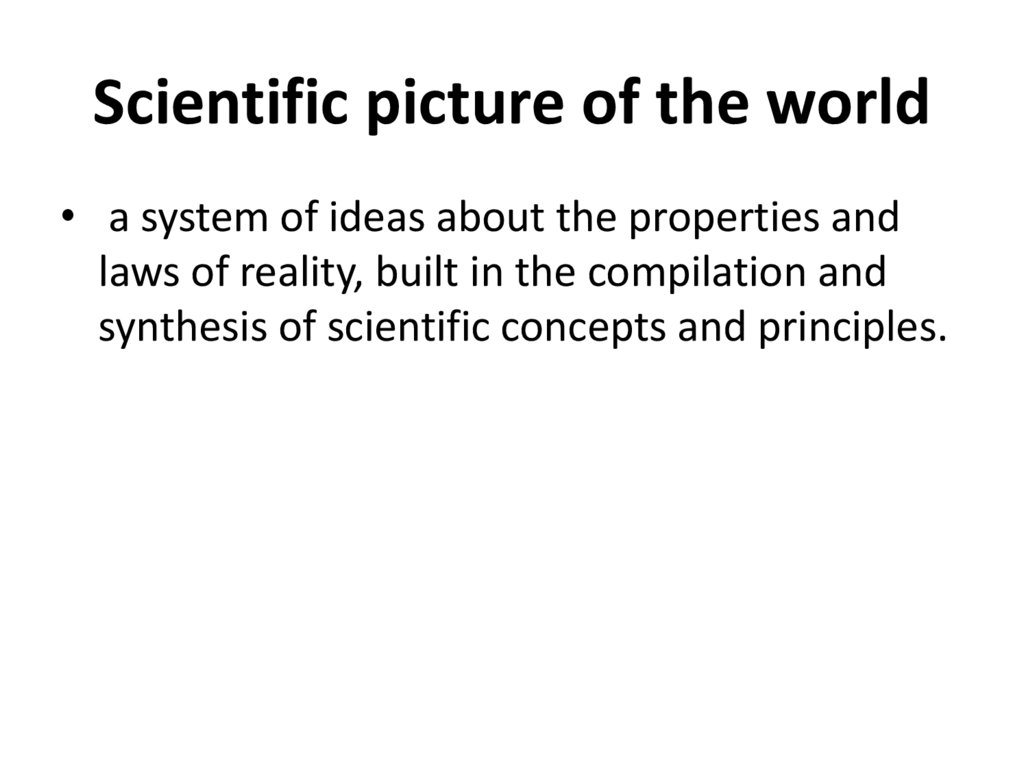 Scientific picture of the world