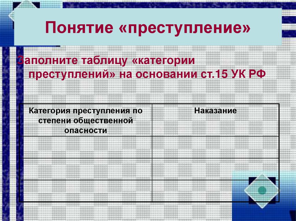 Какие категории преступлений