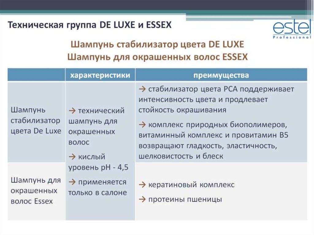 Техническая группа DE LUXE и ESSEX