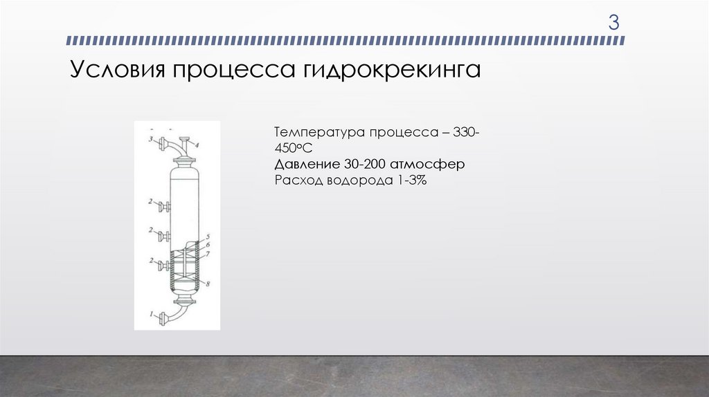 Условия процесса гидрокрекинга