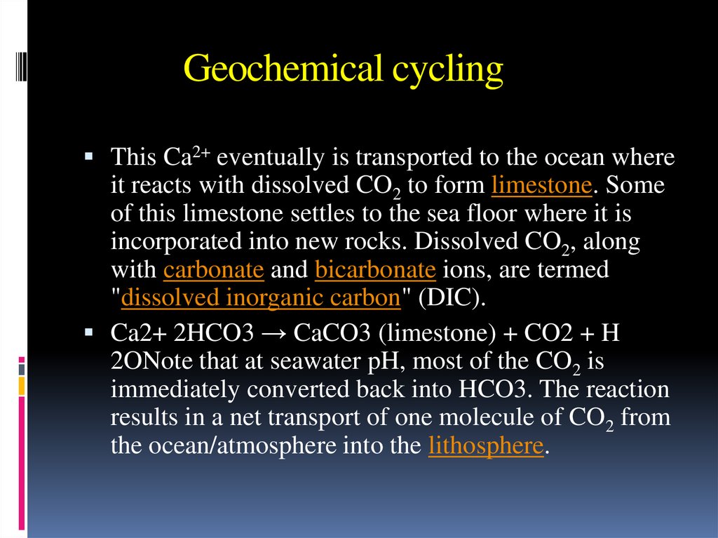 Geochemical cycling