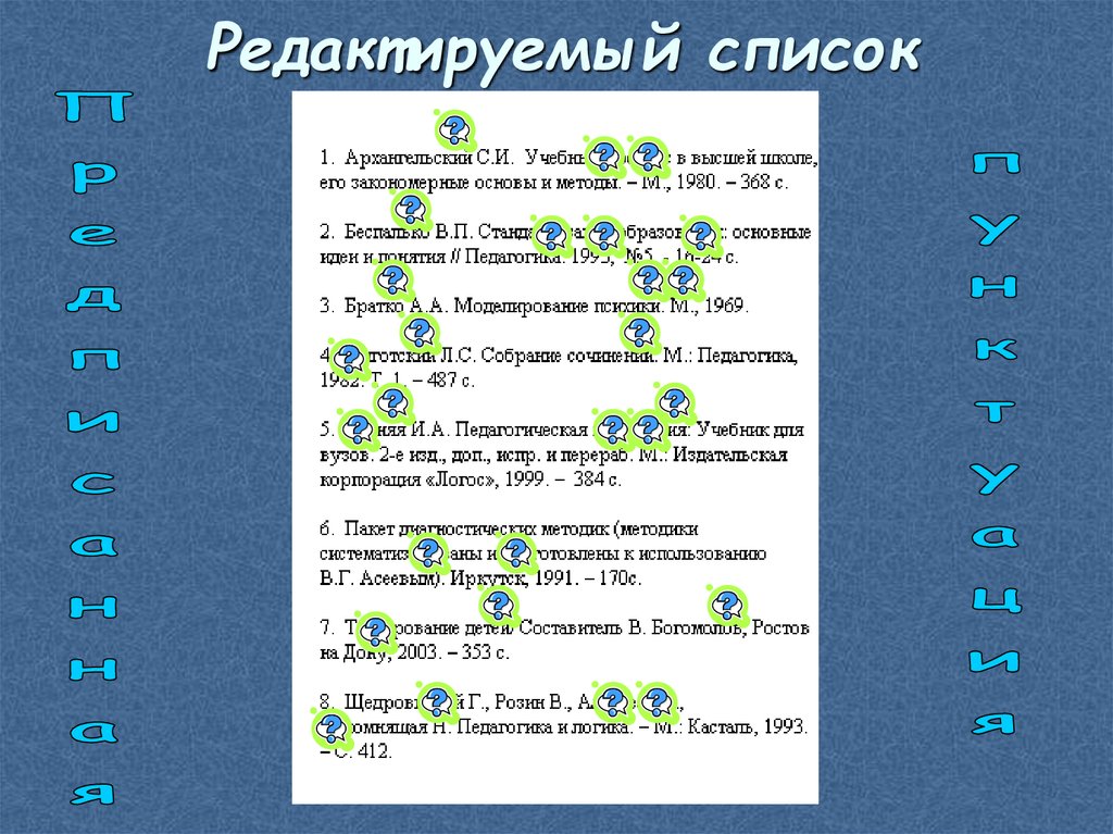 Редактирование списка литературы