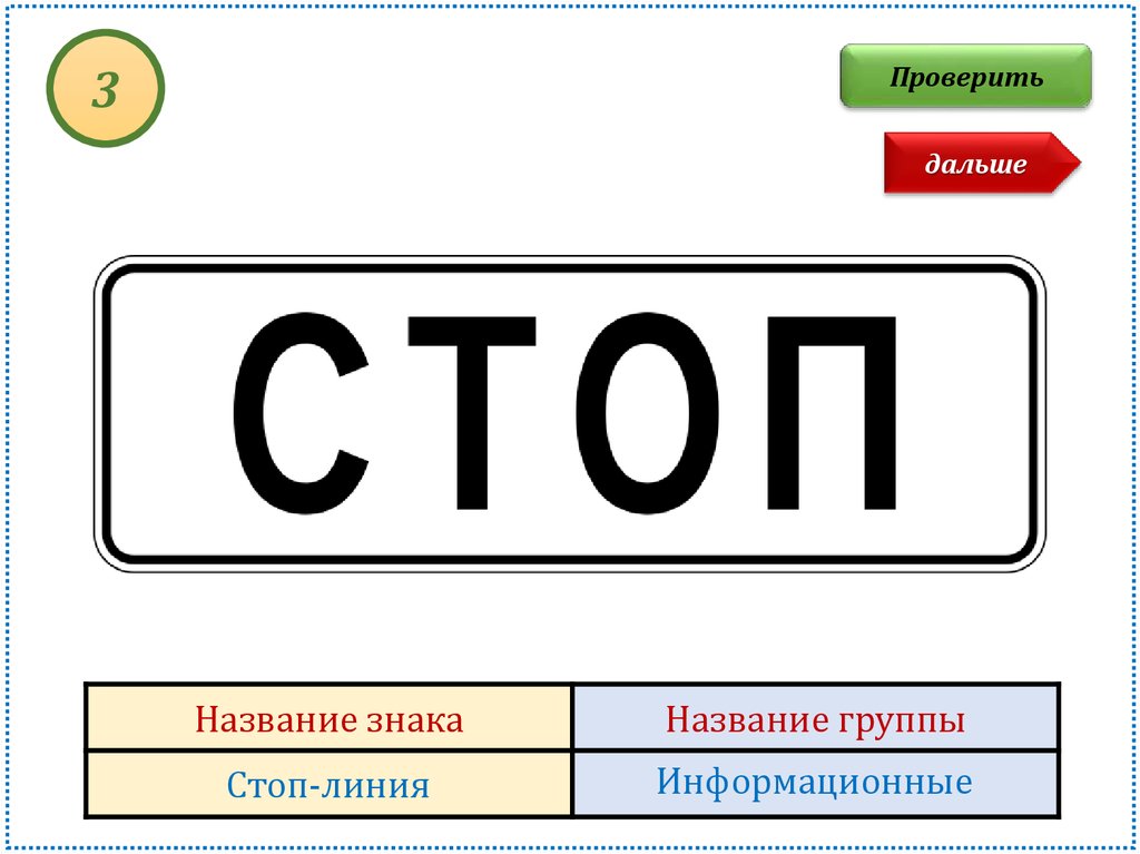 Нарисуйте знаки указывающие на наличие стоп линии