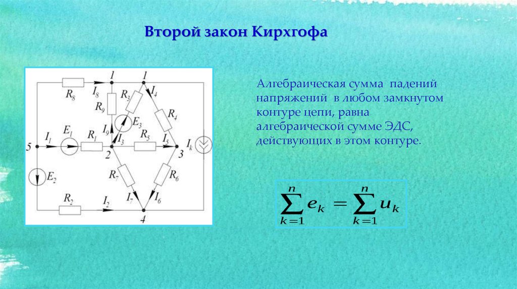 Любой замкнутой. Закон Кирхгофа. Задачи по 2 закону Кирхгофа. Задачи на закон Кирхгофа. Задачи по второму закону Кирхгофа.