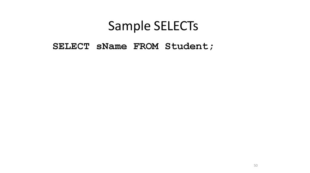 Sample SELECTs
