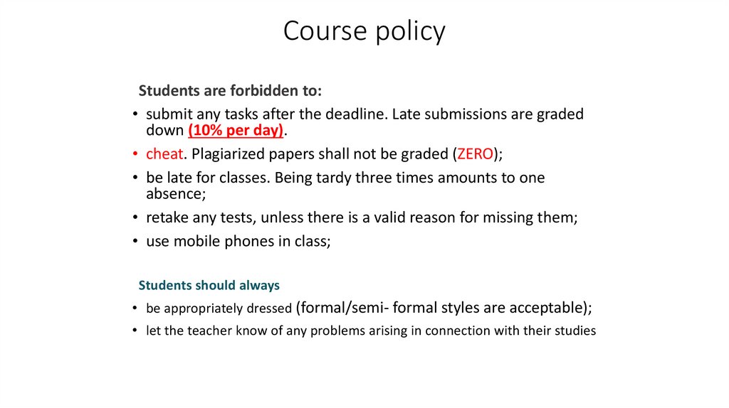 Course policy