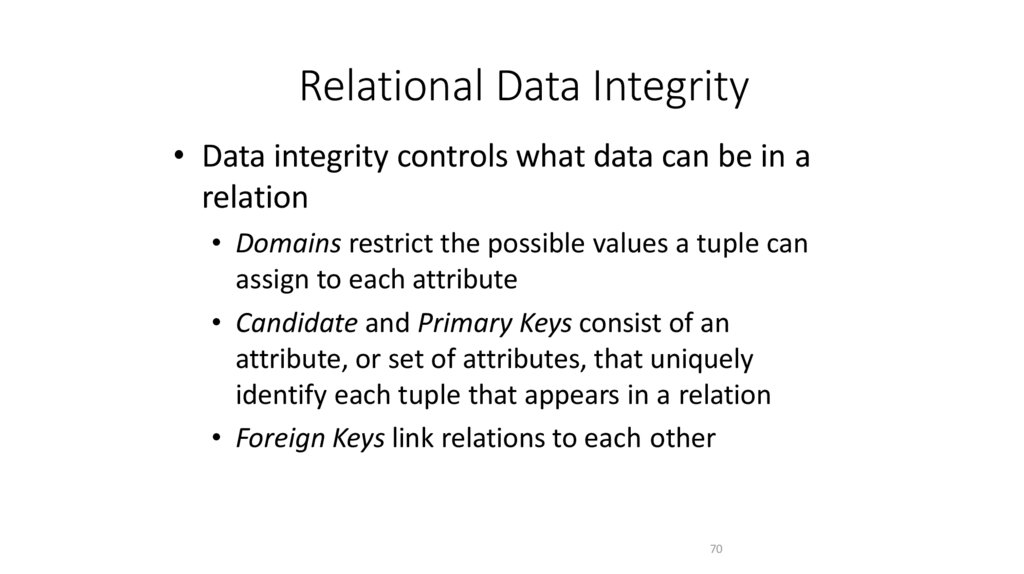 Relational Data Integrity