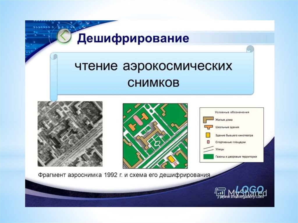 Дешифрирование снимков при обновлении карт и планов