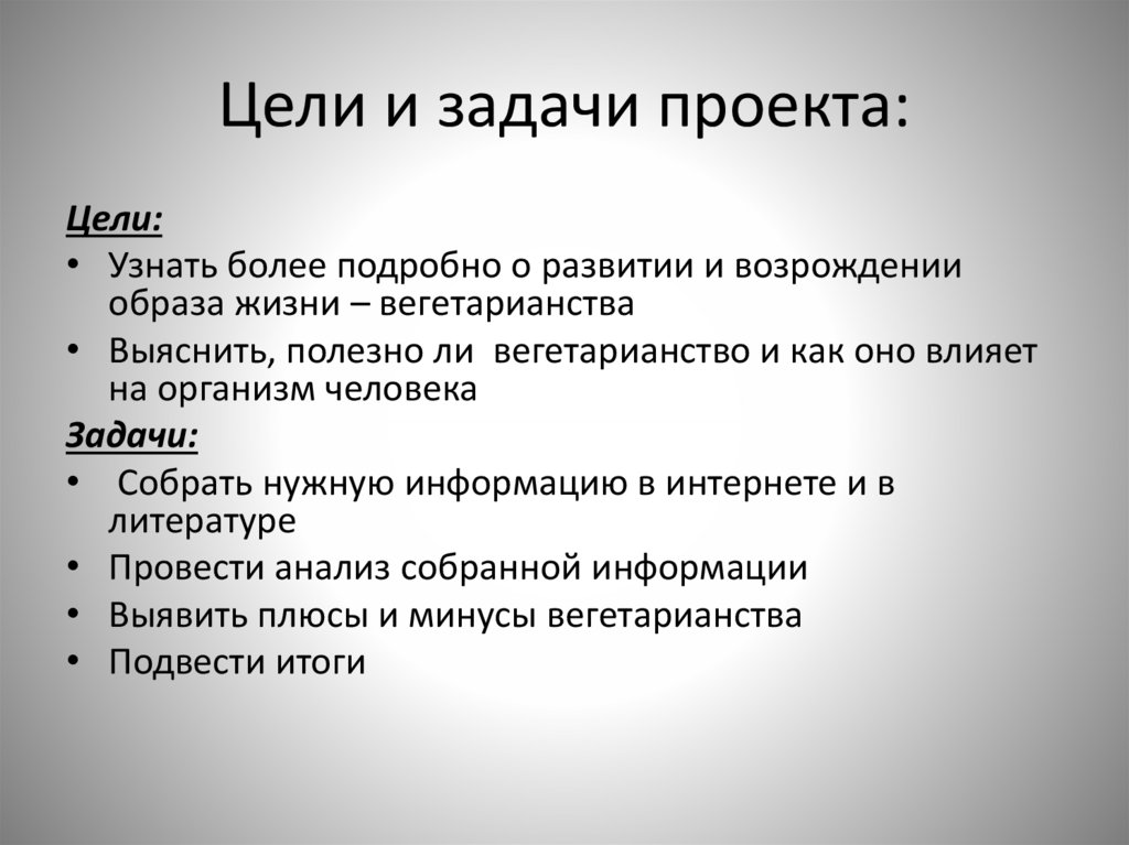 Индивидуальный проект вегетарианство за и против