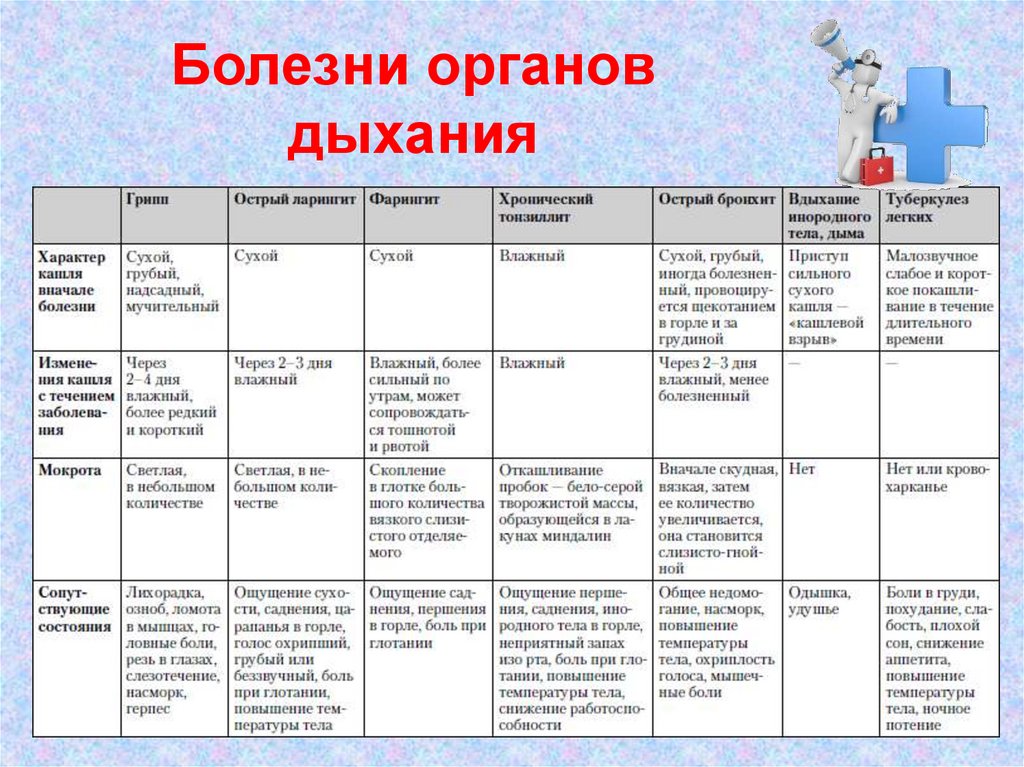 Заболевания органов дыхания терапия тест