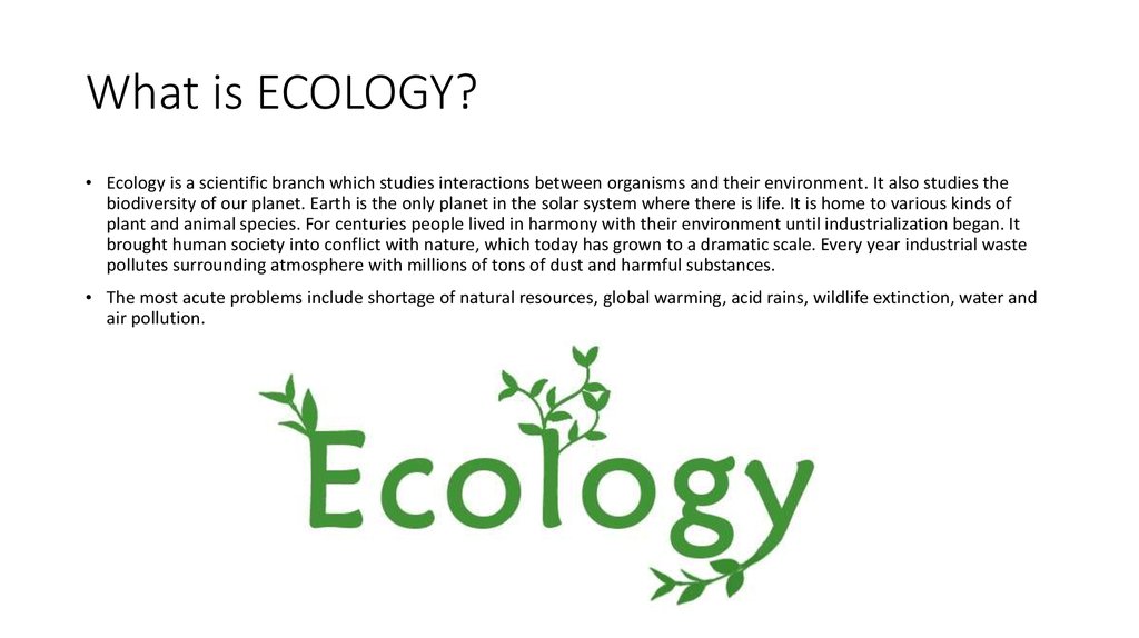 Ecological problems презентация