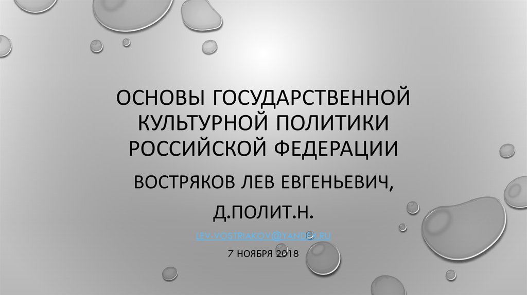 Основы государственной политики