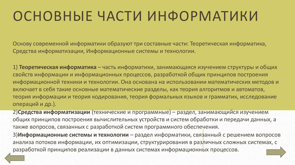 Важной составной частью. Составные части информатики. Три составные части информатики. Назовите основные составные части информатики. Основные составные части современной информатики.