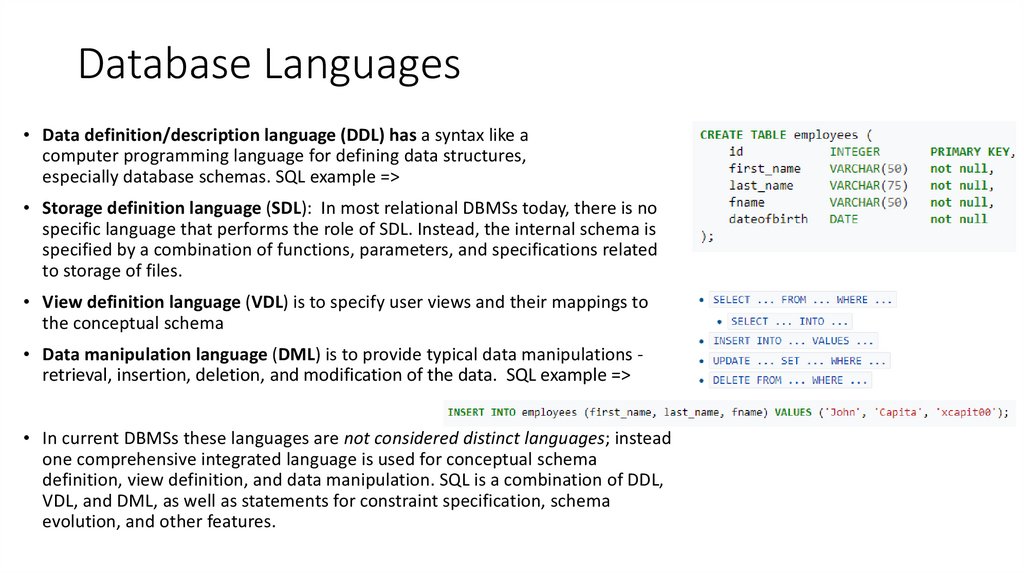 Database Languages