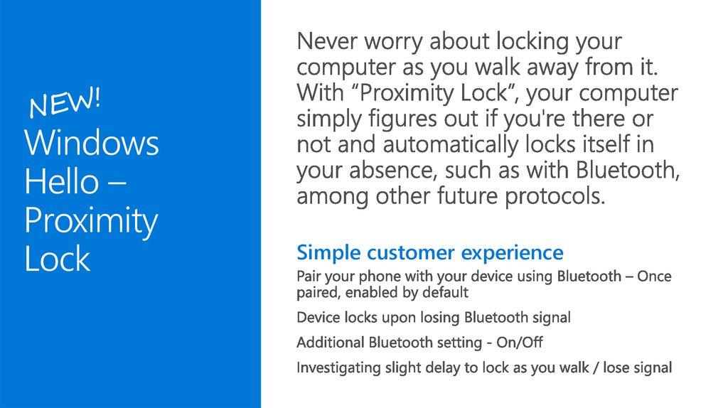 Windows Hello – Proximity Lock