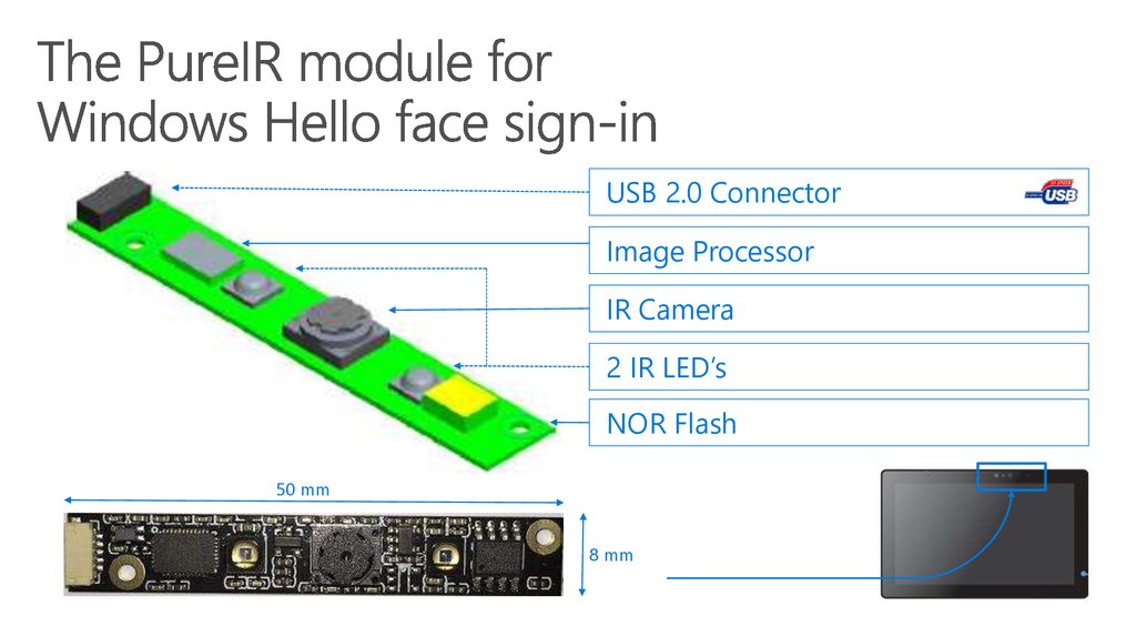 The PureIR module for Windows Hello face sign-in
