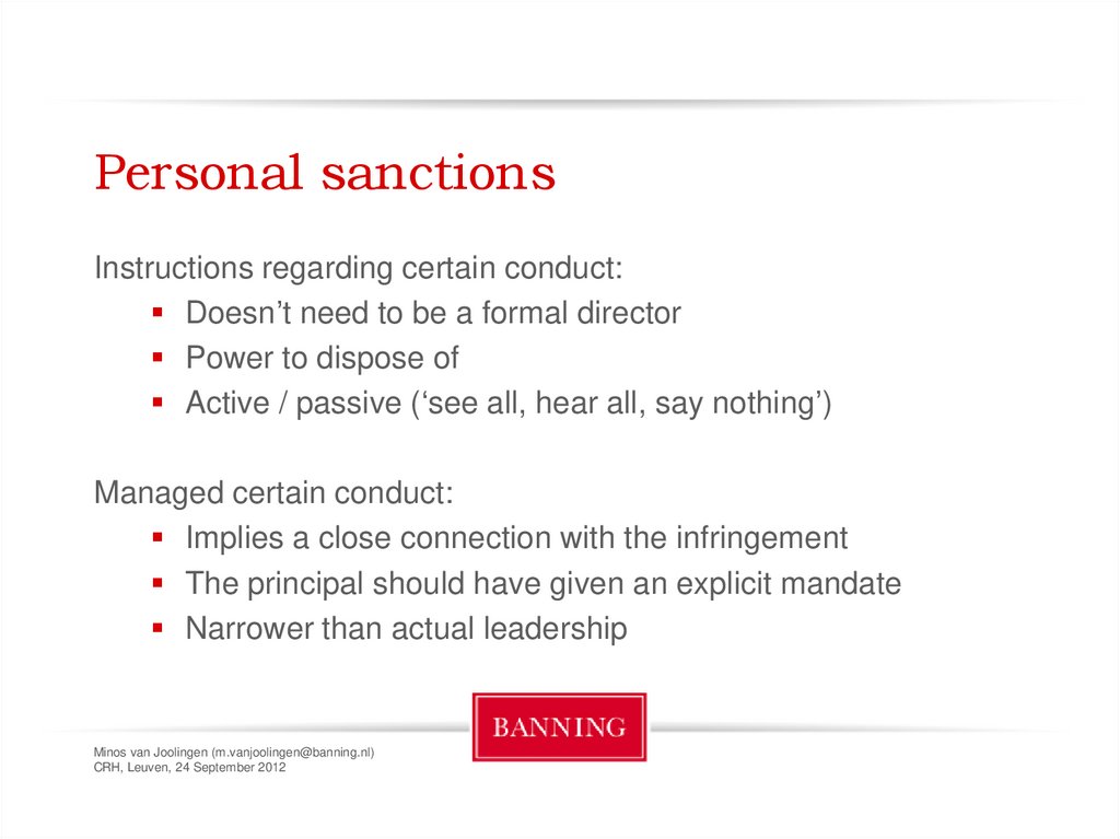 Personal sanctions