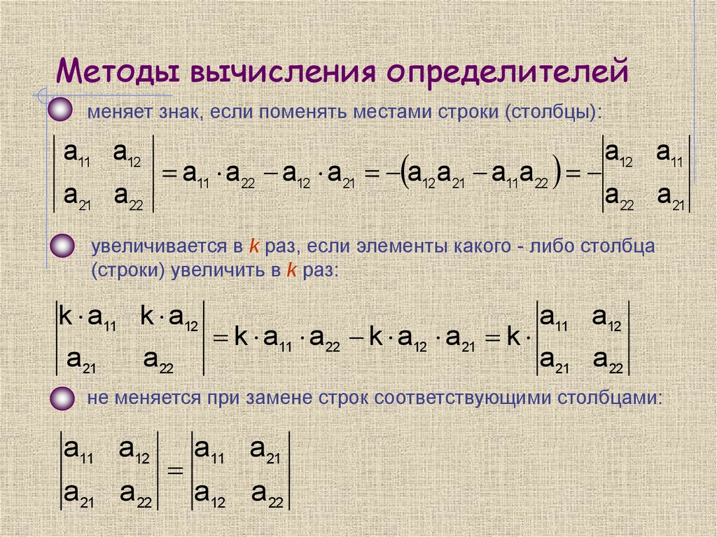 Элементы второго порядка. Вычисление определителя 4 порядка методом понижения порядка. Определитель методы вычисления определителя. Методы вычисления определитпьи. Различные способы вычисления определителей..