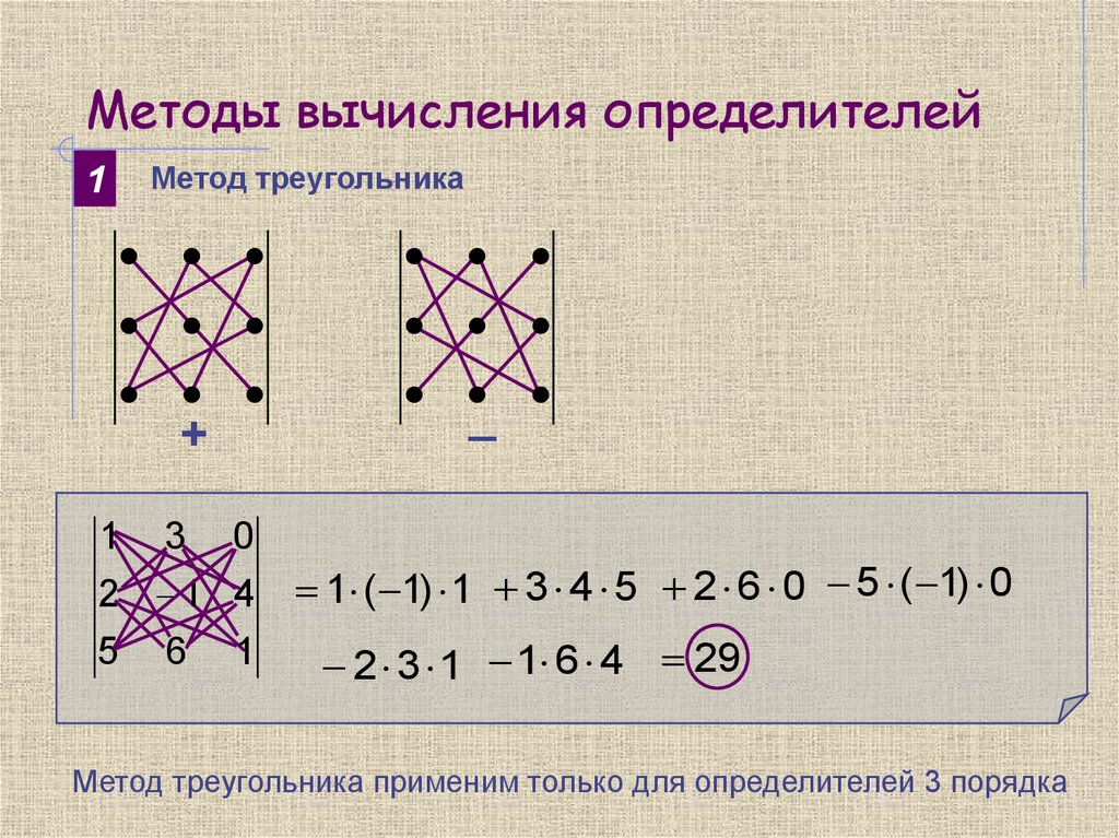 Метод треугольника. Метод треугольника определитель матрицы. Решение матрицы методом треугольника. Как решать матрицы методом треугольника. Метод треугольника матрицы 3 порядка.