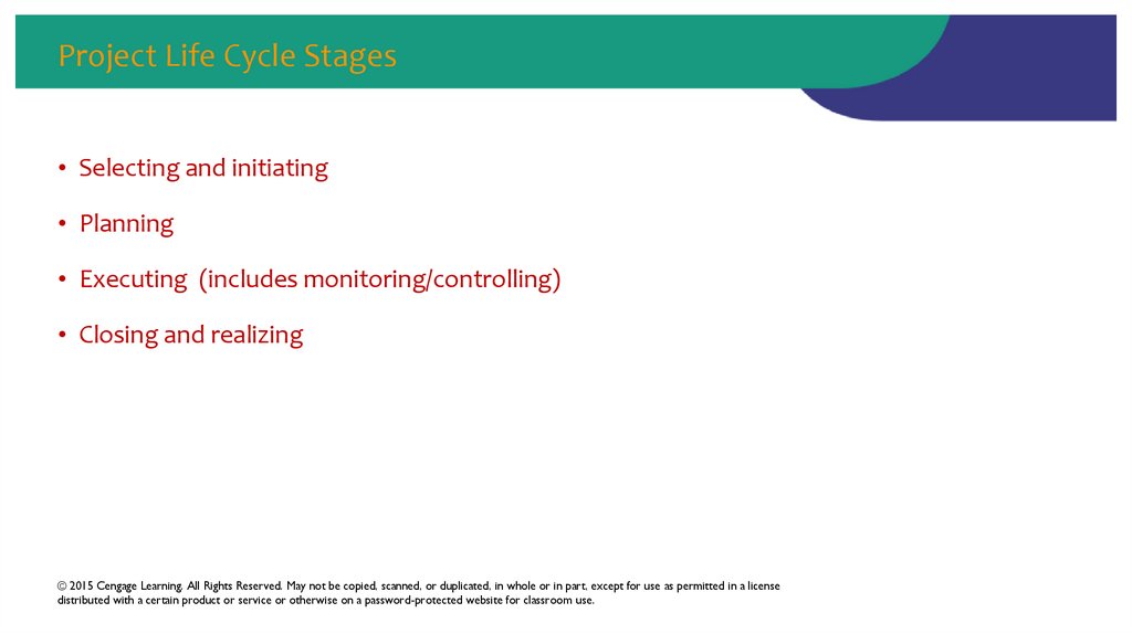 Project Life Cycle Stages