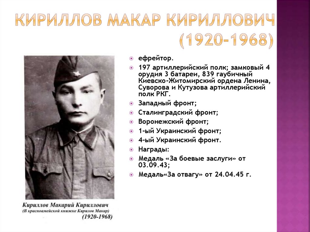 Кириллов Макар Кириллович (1920-1968)
