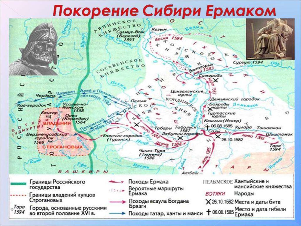 Результаты похода ермака. Поход Ермака в Сибирь(1581 – 1585 г.). Сибирские походы Ермака 1581-1583. 1581-1584 Поход Ермака в Сибирь.