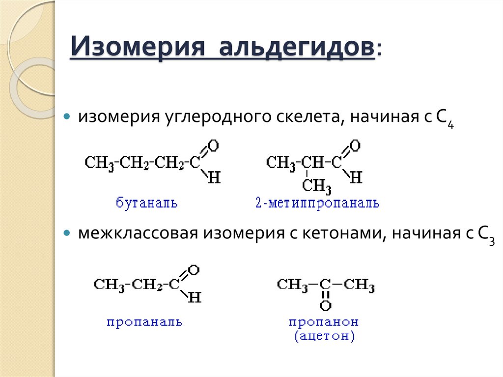 Межклассовая изомерия эфиров