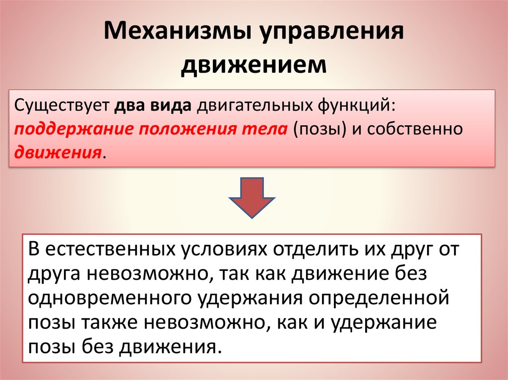 Целесообразный способ управления движениями