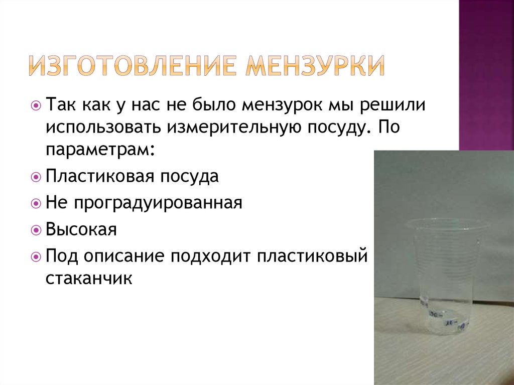 изготовление мензурки