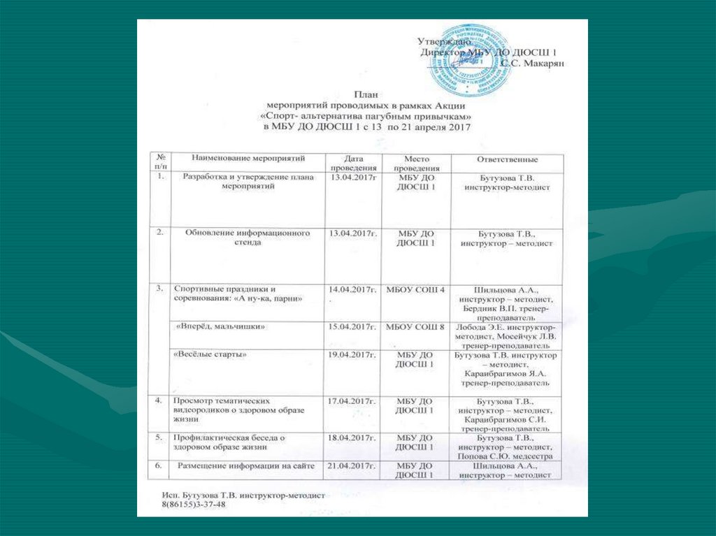 План работы инструктора методиста дюсш