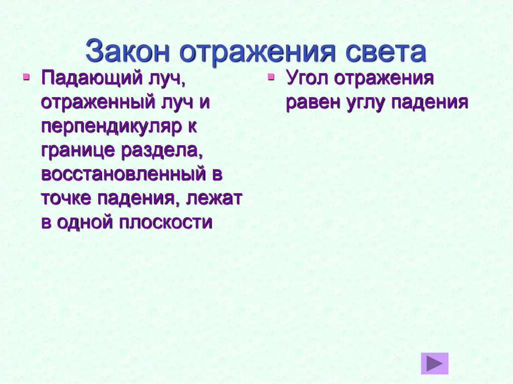 Презентация отражение света 11 класс