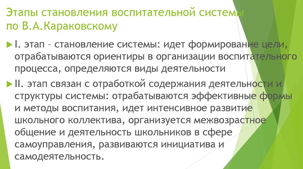 Формирование системы воспитания. Основные этапы развития воспитательной системы. Этапы формирования воспитательной системы. Этапы становления и развития воспитательной системы. Этапы становления воспитательной системы по Караковскому.