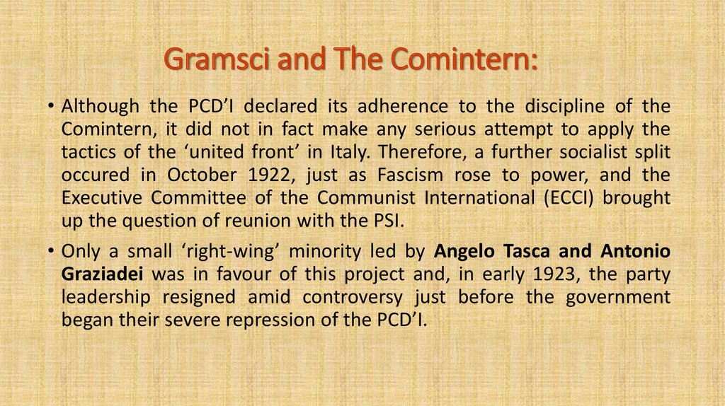 Gramsci and The Comintern: